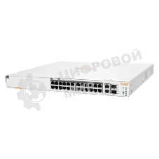 Коммутатор HPE Instant On 1960 24PoE+ 370W, 24×1 Гбит/с PoE+ + 4×10 Гбит/с SFP+, настраиваемый
