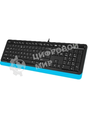 Комплект клавиатура+мышь A4Tech FStyler F1010 проводной, USB, 1600 DPI, чёрный/синий