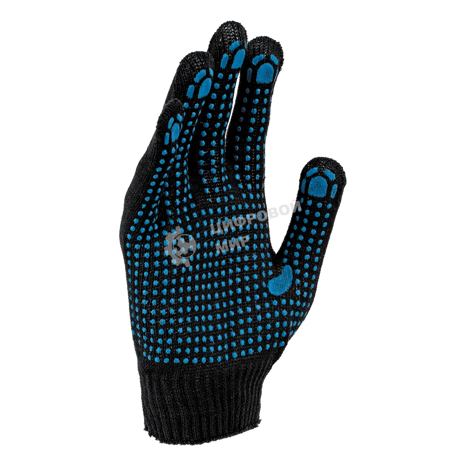 Перчатки трикотажные Сибртех х/б, 200 пар,  ПВХ точка, 3 нити, 10 класс