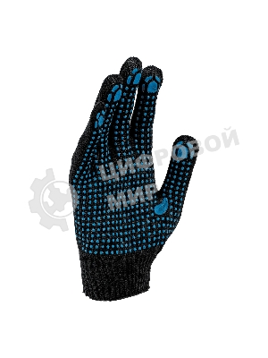 Перчатки трикотажные Сибртех х/б, 200 пар, ПВХ точка, 3 нити, 10 класс