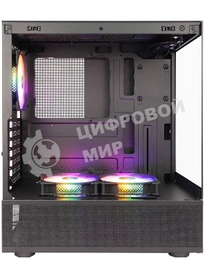 Компьютерный корпус 1STPLAYER MIKU Mi7-A черный ATX 3x120мм LED fans Mi7-A-BK-2F1R-1F1