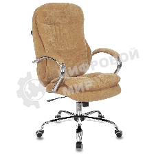 Кресло руководителя Бюрократ T-9950SL Fabric горчичный Velvet 73, крестовина металл хром