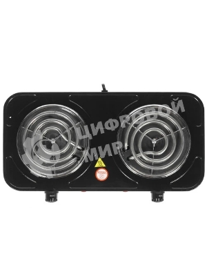 Плита настольная электрическая Energy EN-904В чёрный, 2 кВт, ТЭН, конфорки - 2, нержавеющая сталь, поворотные переключатели