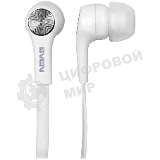 Проводные наушники Sven E-211M белый, внутриканальные, Jack 3.5 мм