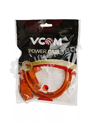 Кабель компьютер-розетка 220V (EURO) VDE 1,8 м 3G0,75мм2 VCOM CE021-O, оранжевый