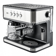 Кофеварка 2 в 1 BQ CM1005 сталь/черный, исп. кофе - молотый, 1.5 л, 1850 Вт, 15 бар
