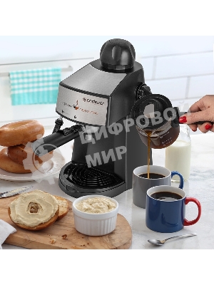 Кофеварка рожковая Endever Costa-1050 черный/стальной, исп. кофе - молотый, 0,2 л, 900 Вт, 5 бар