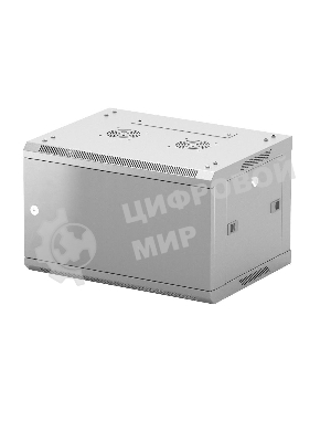 Шкаф телекоммуникационный настенный NEOMAX 6U (600х350), металлическая дверь, замок-ключ (3 шт), разборный, цвет серый (1 коробка) NCB-WM6U-6035MK3-100-GY