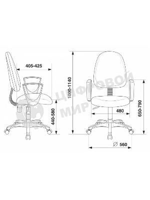 Кресло Бюрократ CH-1300N/3C1 серый, экокожа, 120 кг, механизм качания