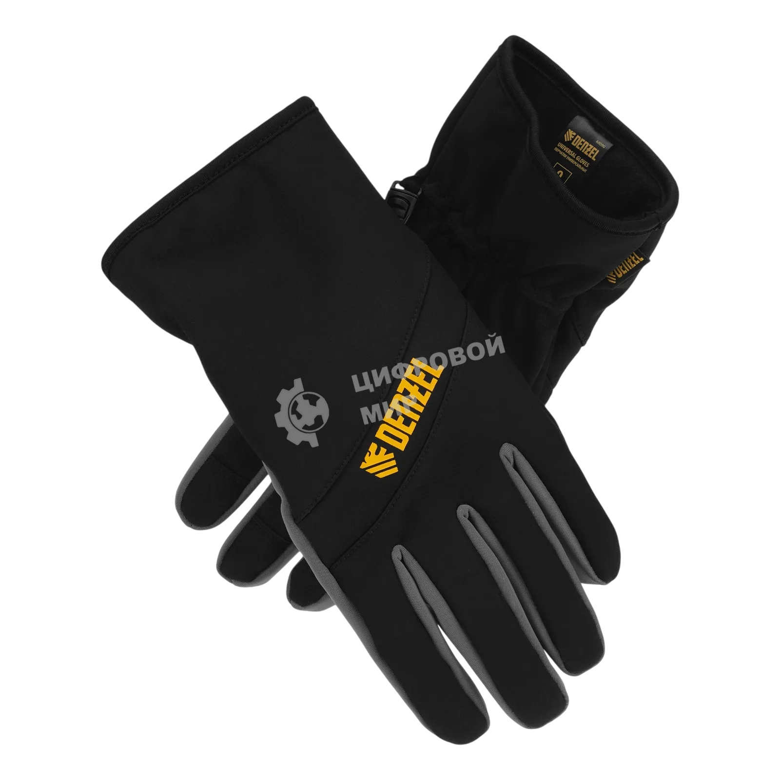 Перчатки универсальные Denzel 68091 двойные, работа с сенсорным экраном, размер 10