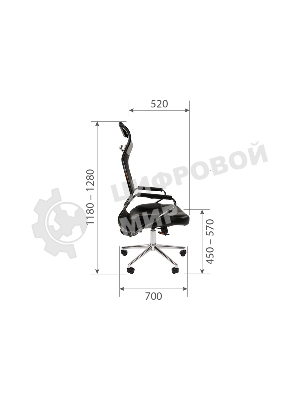 Кресло Chairman 700 черный, сетка, 120 кг, механизм качания