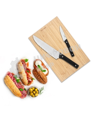 Набор ножей кухонных Rondell Mustang RD-1977 компл.: 3 предм. разд. дос. дерево/черный блистер