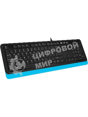 Комплект клавиатура+мышь A4Tech FStyler F1010 проводной, USB, 1600 DPI, чёрный/синий