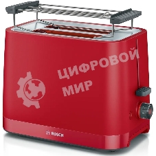 Тостер Bosch TAT3M124 красный, 950 Вт, 2 слота