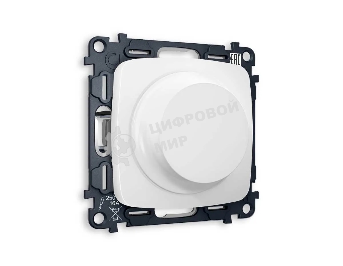 Комплект механизма светорегулятора универсального OMEGA Белый матовый 25-600W/LED 5-300W QUANT (OP1255, VM136) MO125510