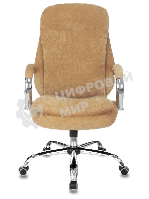 Кресло руководителя Бюрократ T-9950SL Fabric горчичный Velvet 73, крестовина металл хром