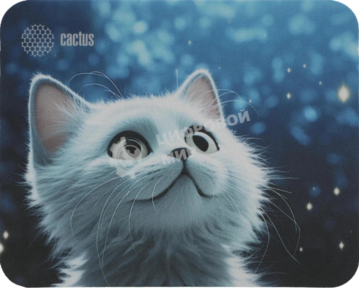 Коврик для мыши Cactus белый Cat 220x180x2мм (CS-MPC-P06XS)