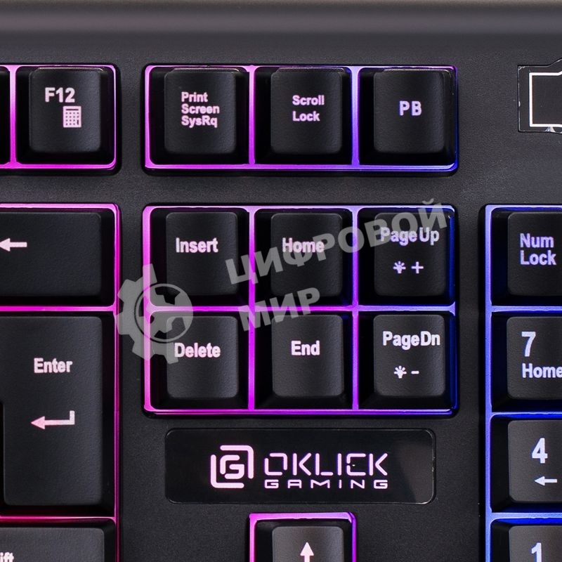 Клавиатура Oklick 717G Black Death проводная, USB Type-A, чёрный/серый