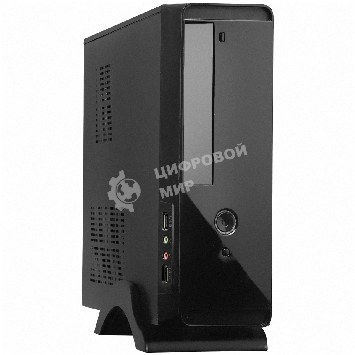 Компьютерный корпус MiniITX ExeGate MI-209 Black, miniITX/mATX, (M300, 80мм), 2хUSB, Audio