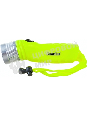 Фонарь Camelion LED51534, желт, LED 3W SEOUL глуб 30м, 4xLR6, дайв, пласт+алюм., блистер 13360