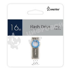 Флешка USB SmartBuy MC2 Metal Blue (SB016GbMC2), 16Gb, USB 2.0, R/W 25/15, синий/серебристый