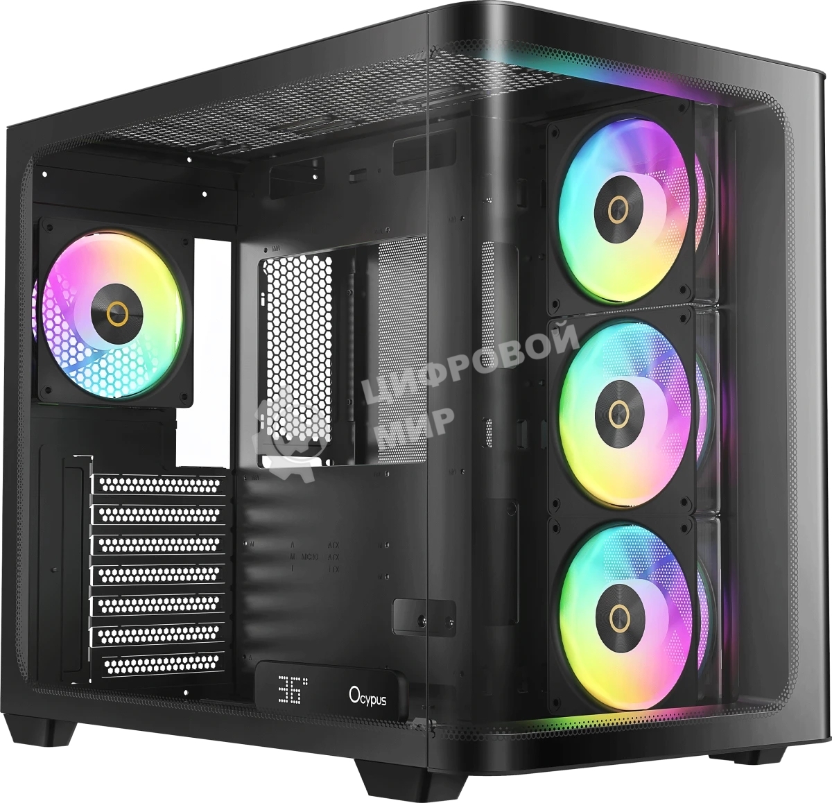Компьютерный корпус Ocypus Iota C70 BK Curve ARGB Digital (Iota-C70-BKD400CD-GL)