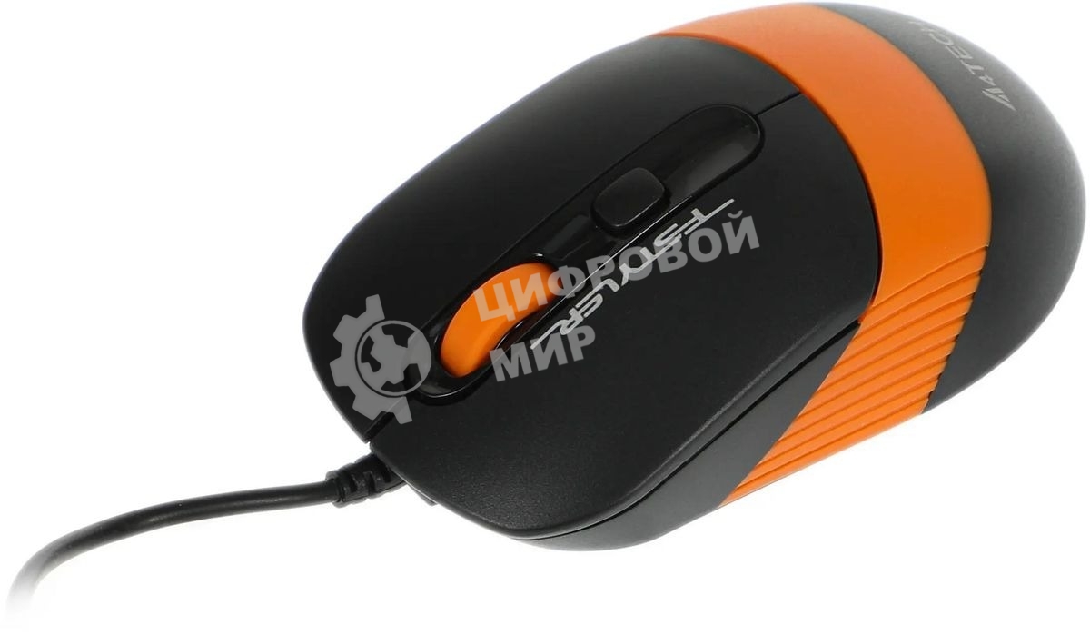 Комплект клавиатура+мышь A4Tech FStyler F1010 проводной, USB, 1600 DPI, чёрный/оранжевый