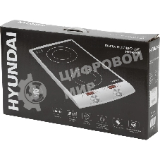 Плита настольная электрическая Hyundai HYC-0103 серебристый/черный, 2.9 кВт, индукция, конфорки - 2, стеклокерамика, поворотные переключатели, сенсор