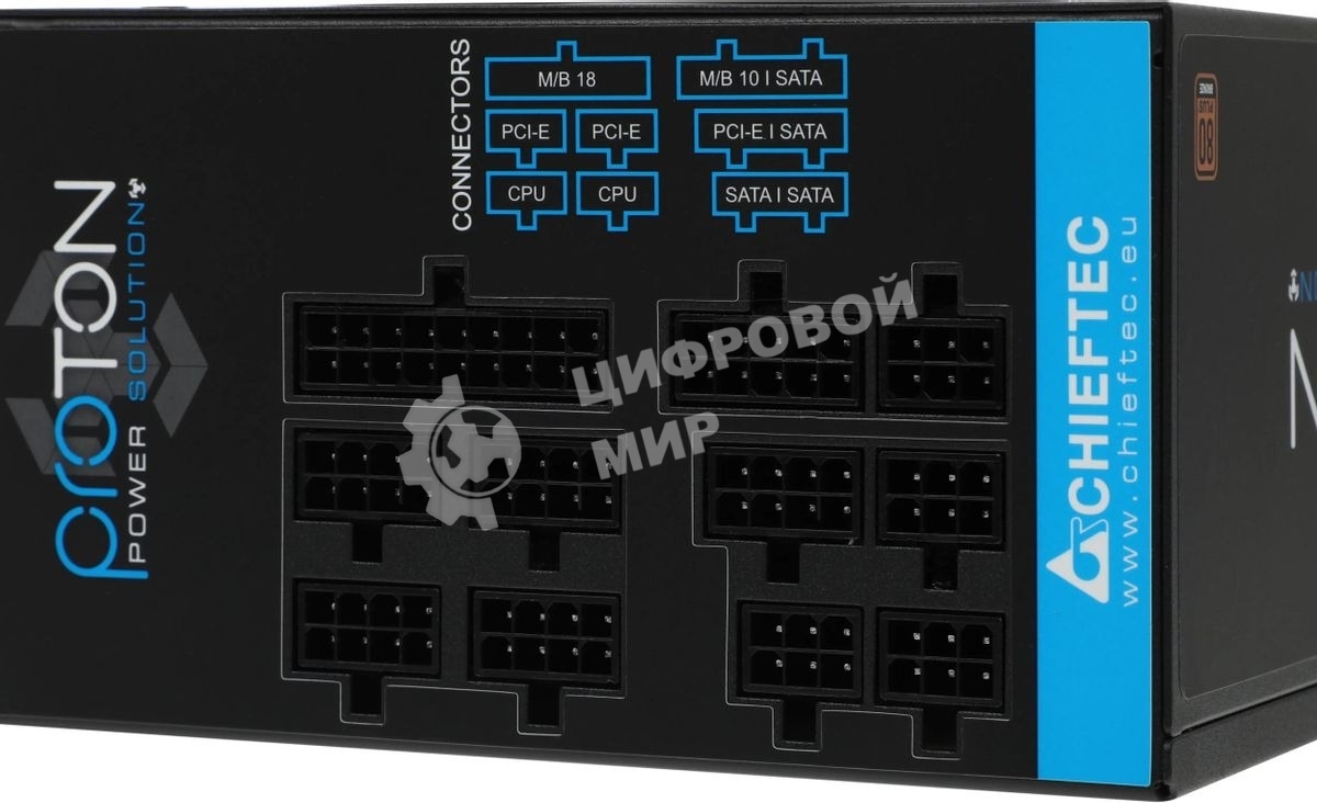 Блок питания Chieftec BDF-1000C, 1000Вт, 80 PLUS Bronze, 140мм, модульный, черный