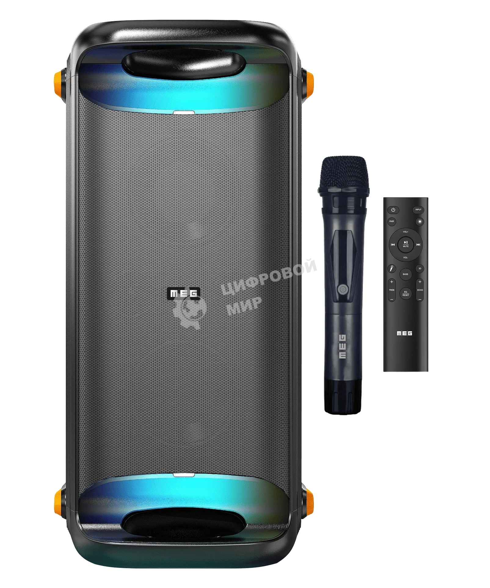 Портативная колонка MEG SPA101BL, 100Вт, Bluetooth 5.3, время работы до 9,5ч, Dolby Audio, черная