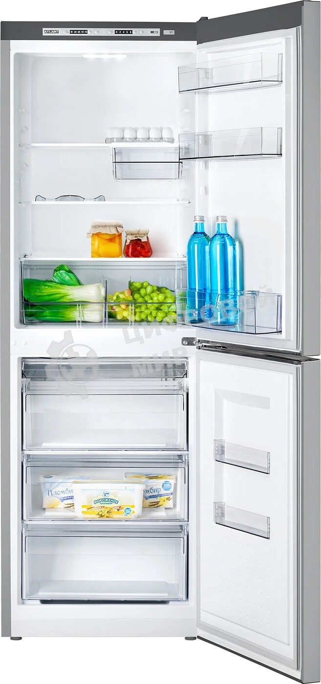 Холодильник Atlant ХМ 6619-189 серебристый двухкамерный 205/119л морозилка снизу