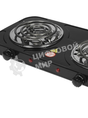 Плита настольная электрическая Energy EN-904В чёрный, 2 кВт, ТЭН, конфорки - 2, нержавеющая сталь, поворотные переключатели