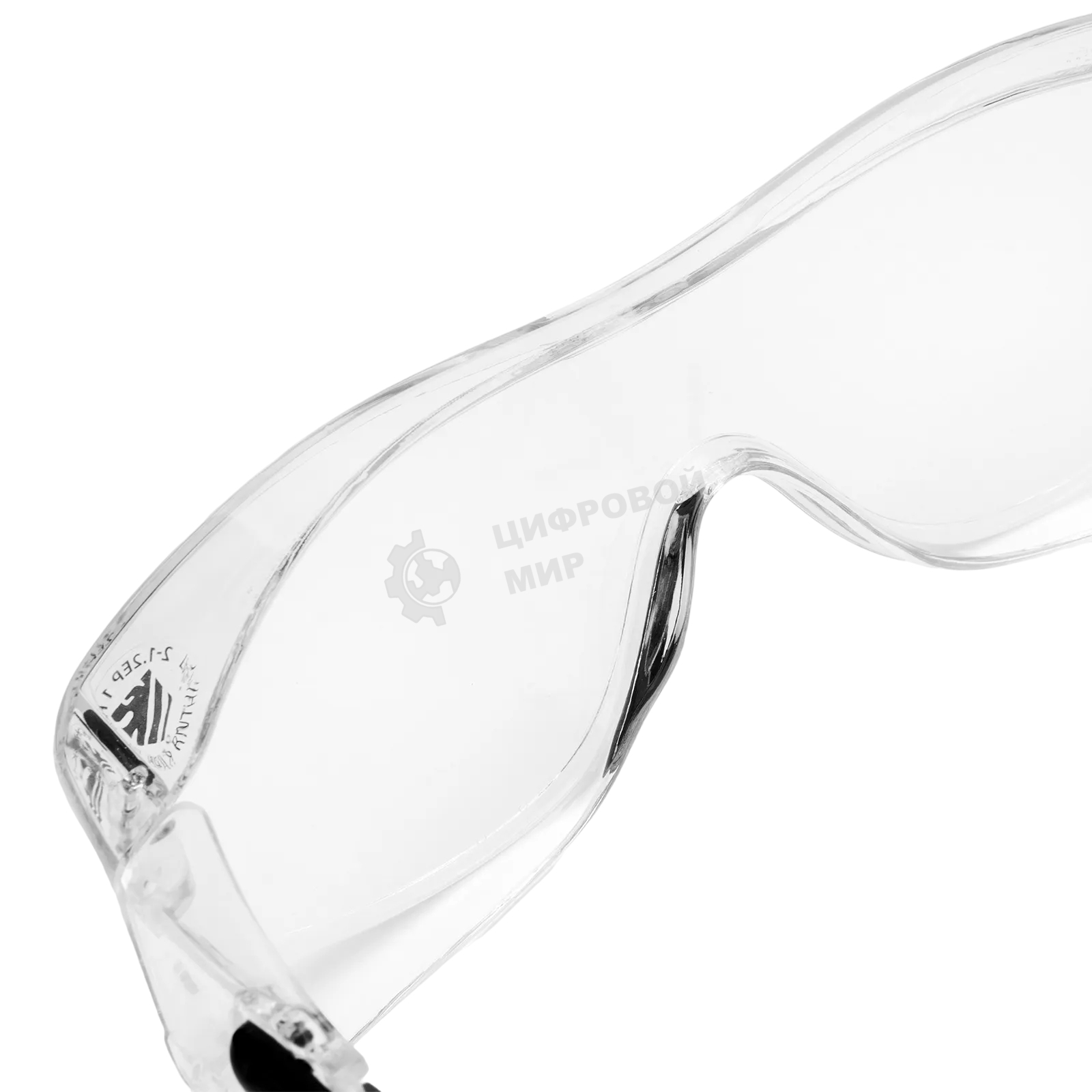 Очки защитные Denzel открытые, поликарбонатные, увеличенная прозрачная линза, регулируемые дужки