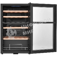 Винный шкаф ZÜGEL ZCWF331DB черный, 88 л, 2 отсека, 33 бут.