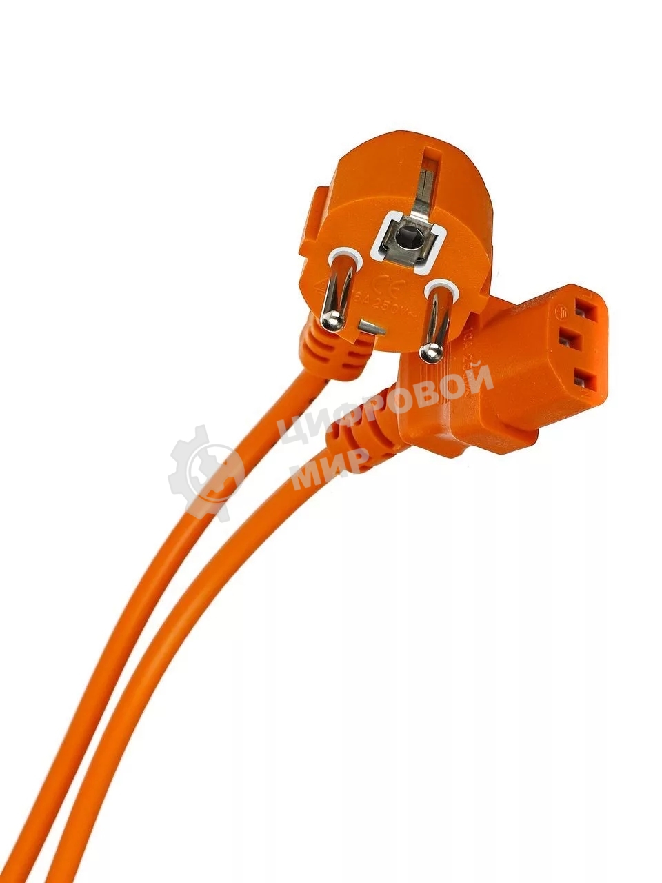 Кабель компьютер-розетка 220V (EURO) VDE 1,8 м 3G0,75мм2 VCOM CE021-O, оранжевый