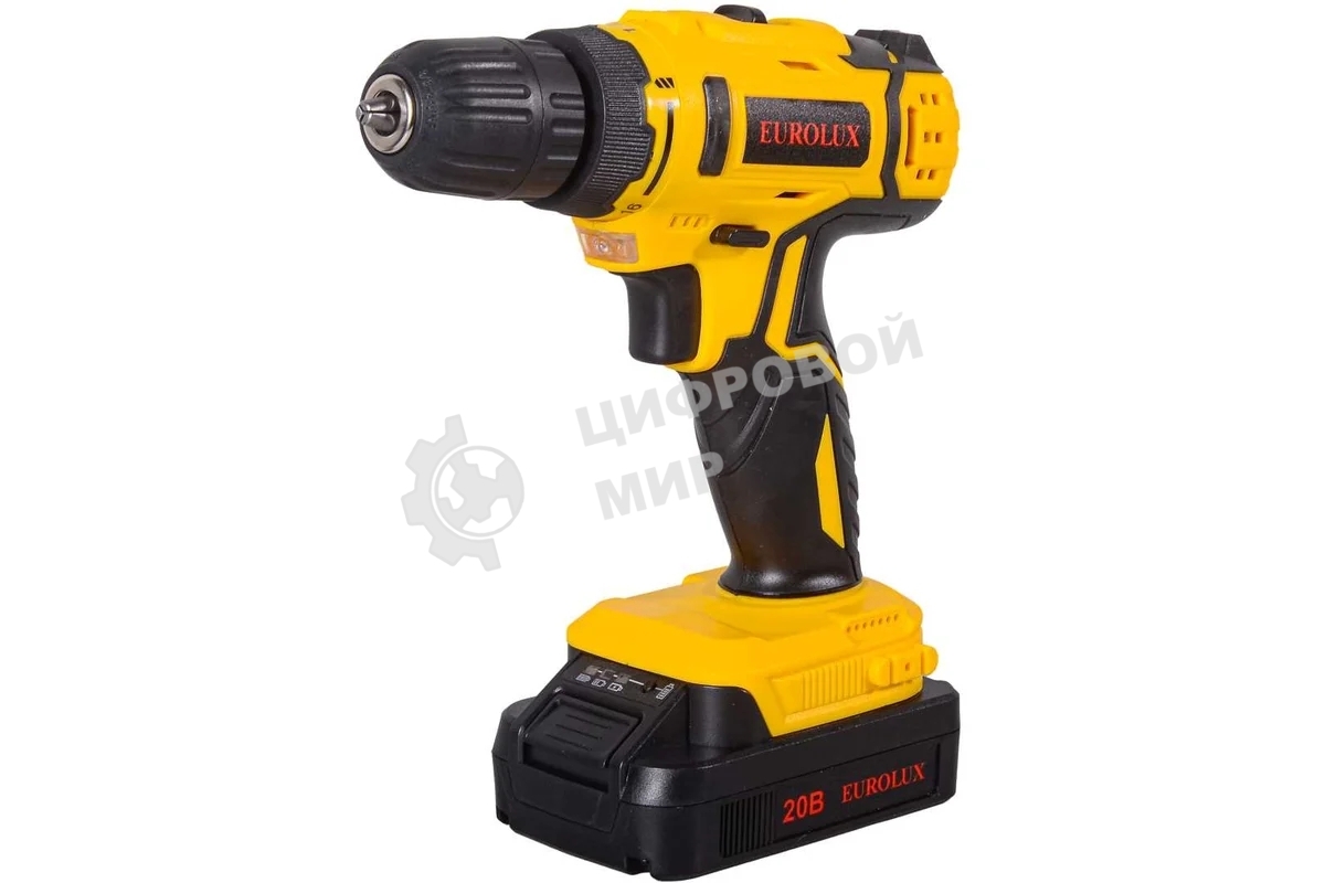 Дрель-шуруповерт аккумуляторная Eurolux ДА-20/2Li, Аккумуляторная, 20В