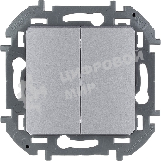 Выключатель 2-клавишный 10AX 250 В алюминий