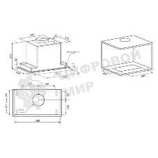 Вытяжка встраиваемая Krona Selina 600 Glass S черный, 52 см, 1300 куб. м/ч, 61 дБ