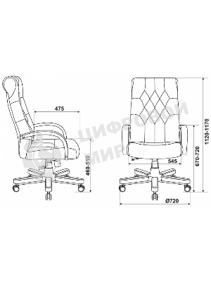 Кресло Бюрократ T-9928WALNUT/ECO черный, экокожа