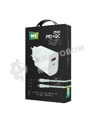 Сетевое зарядное устройство MORE CHOICE NC82a 1USB+1Type-C 3.0A PD 35W+QC3.0 для Type-C Type-C, белый