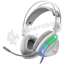 Гарнитура Defender Prism белый, проводная, подсветка