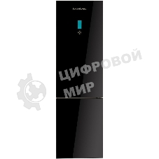 Холодильник Schaub Lorenz SLU S379Y4E черное стекло двухкамерный 266/94л морозилка снизу, No Frost