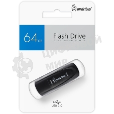 Флешка USB SmartBuy Scout black (SB064Gb3SCK), 64Gb, USB 3.0/3.1, R/W 100/40, черный