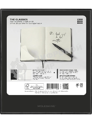 Набор Moleskine блокнот/ручка блокнот: Classic Large линейка черный