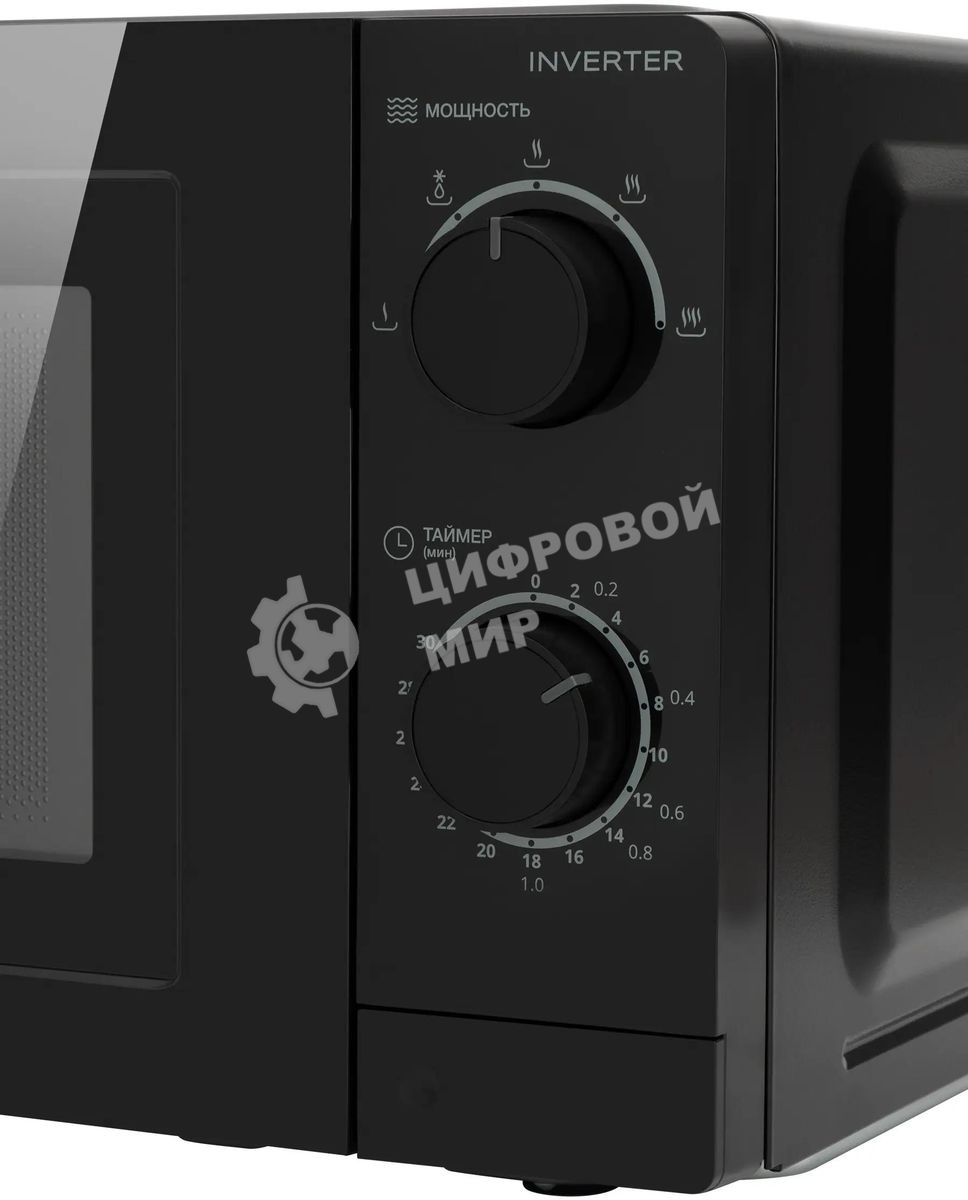 Микроволновая печь Hyundai HYM-M2093 черный, 19 л, 700 Вт, переключатели - поворотный механизм