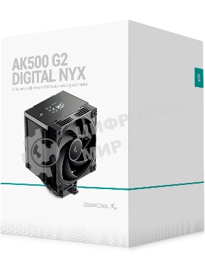 Кулер для процессора DEEPCOOL AK500 G2 DIGITAL NYX LGA1851/1700/1200/115X/AM5/AM4 (9шт/кор, TDP 240W, PWM, Fan 120мм, 5 тепл. Трубок, Copper Base, черный) RET (R-AK500G2-BKNNMN-GJD-1)