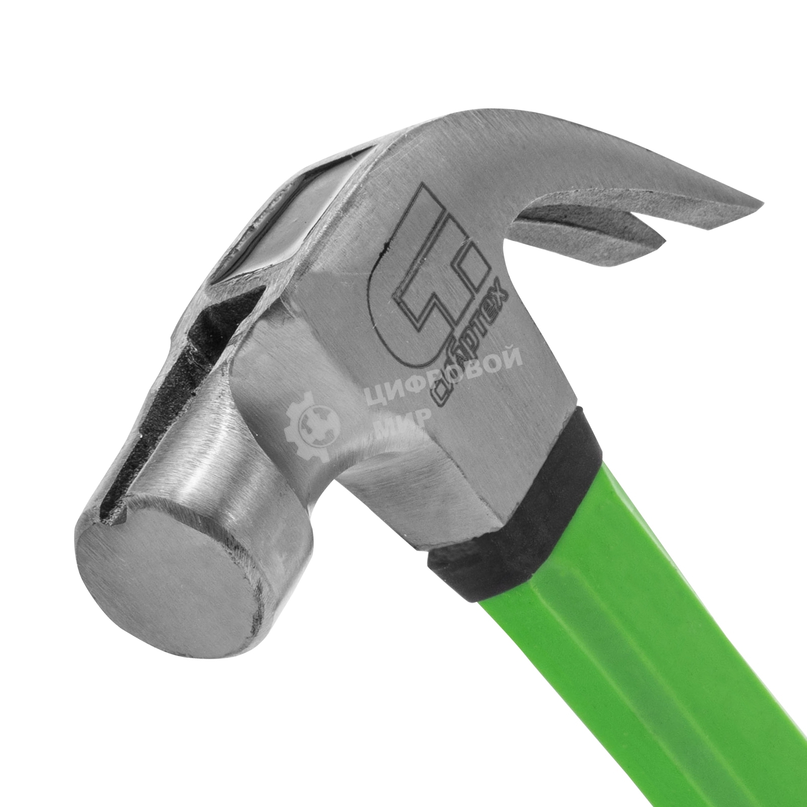 Молоток-гвоздодер Сибртех 450 г, с магнитом, фибергласовая обрезиненная рукоятка