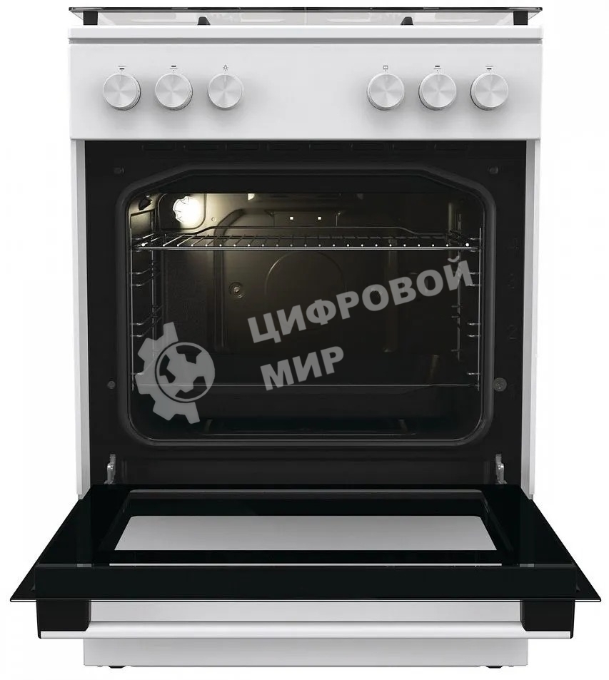 Плита газовая Gorenje GG6A11WF белый, конфорок 4 газовых, духовка 72 л, 60 см x 85 см x 60 см