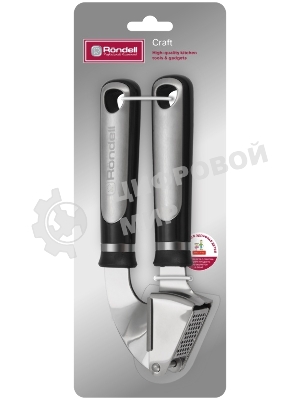 Чеснокодавилка Rondell Craft RD-1876 черный/стальной упак.: картонная подложка