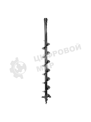 Шнек для грунта Denzel ER-80, диаметр 80 мм, длина 800 мм, соединение 20 мм, съемный нож